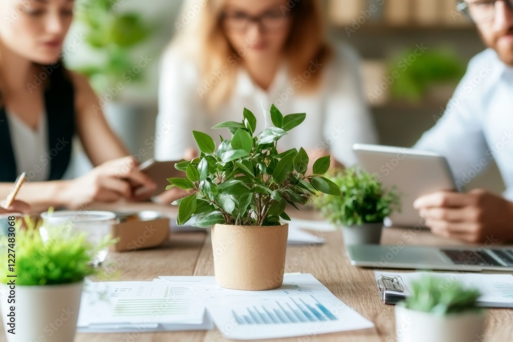 Aufkleber a business team in a tense meeting, pointing at a graph showing a critical drop in performance, with