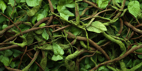Intertwined Vines and Leaves