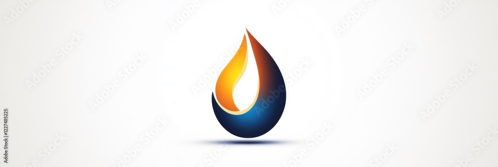 Poster modern flame icon design symbolizing energy and heat for branding and technology applications. gener