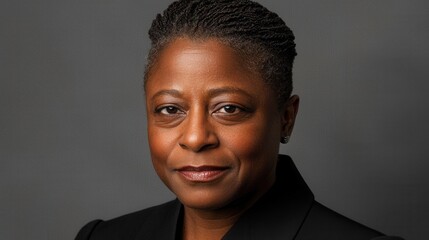 Obraz premium Portrait of a Confident African American Woman with Short Braided Hair
