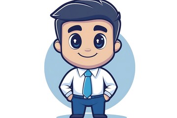 Cute Young Businessman Vector Character in Suit