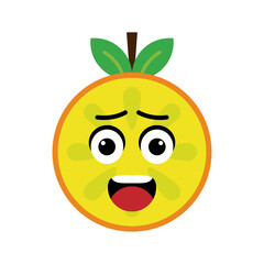 orange fruit character vector illustration. illustration orange isolated on white backgrounds