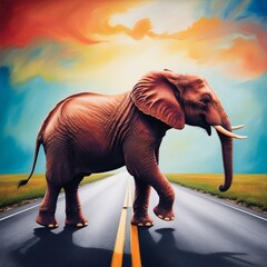 Obraz premium Portrait of an adult elephant shaking its head in Bela Bela, Limpopo