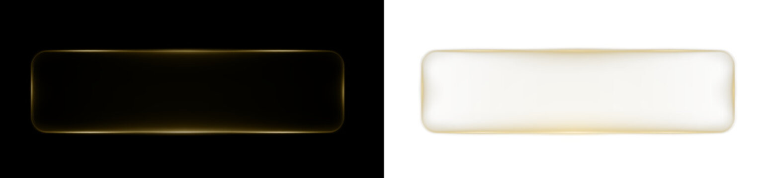 Collection of futuristic hud light gold frame. Technological background. Light glass gold frames square, oval, rectangle, circle. HUD PNG. Vector Illustration.	