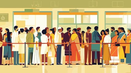 Indian Elections Democracy Flat Vector Illustration Concept