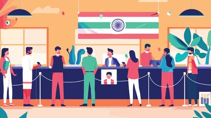Indian Elections and Freedom Flat Vector Illustration