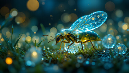 Naklejka premium fly on the leaf