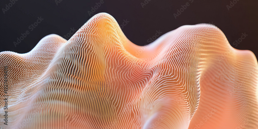 Aufkleber abstract three-dimensional waveform with linear texture
