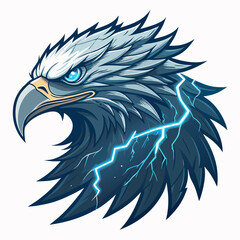 Obraz premium Storm themed eagle logo featuring sharp lightning shapes designed for esports branding and team identity