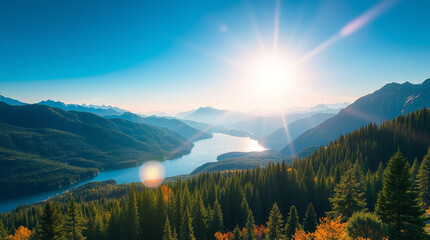 sunset on river