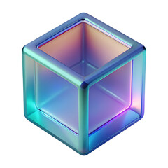 3D Transparent Cube Icon - Abstract 3D Design