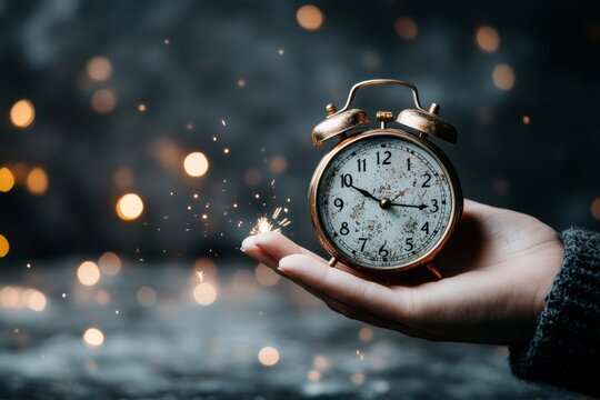 A dramatic image of a person stopping a clock hand just before it strikes the hour, symbolizing a critical race against time