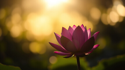 pink lotus flower sunset