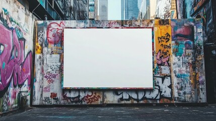 A blank, wrinkled poster template designed as an urban-style street art mockup for advertising or creative projects