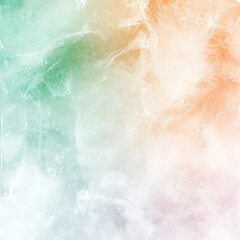 Fototapeta premium Frosted glass texture background, soft blur effect, pastel colors (mint green, peach, lavender), subtle light leaks, translucent