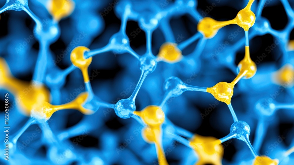 Poster molecular interactions and structures laboratory setting scientific visualization abstract environme