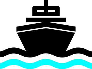 Obraz premium Elegant Cruise Ship Logo with Ocean Waves Vector Design
