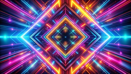 Abstract Night Shapes Banner Design - Geometric Light Trails