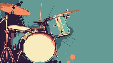 Jazz Drums Instrument Flat Vector Illustration