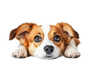 Isolated Dog with Paws Forward