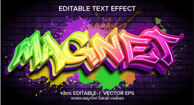 magnet vector text effect with modern style design