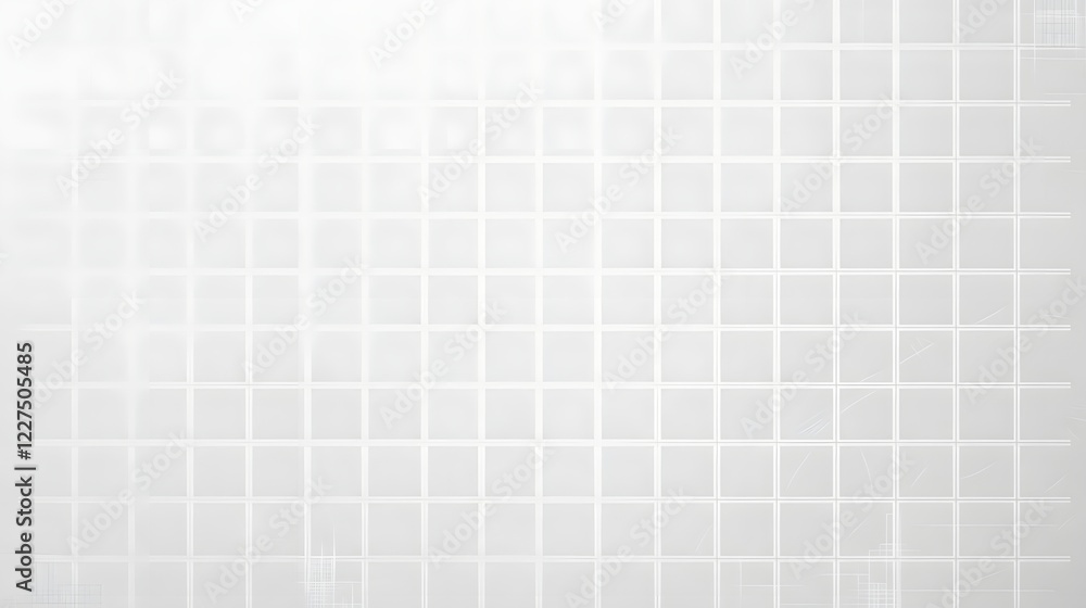 Poster seamless modern abstract background texture of white ceramic tile wall with intricate mosaic pattern
