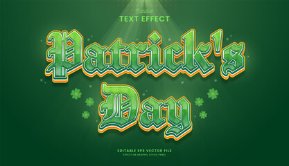 decorative st patricks day editable text effect design