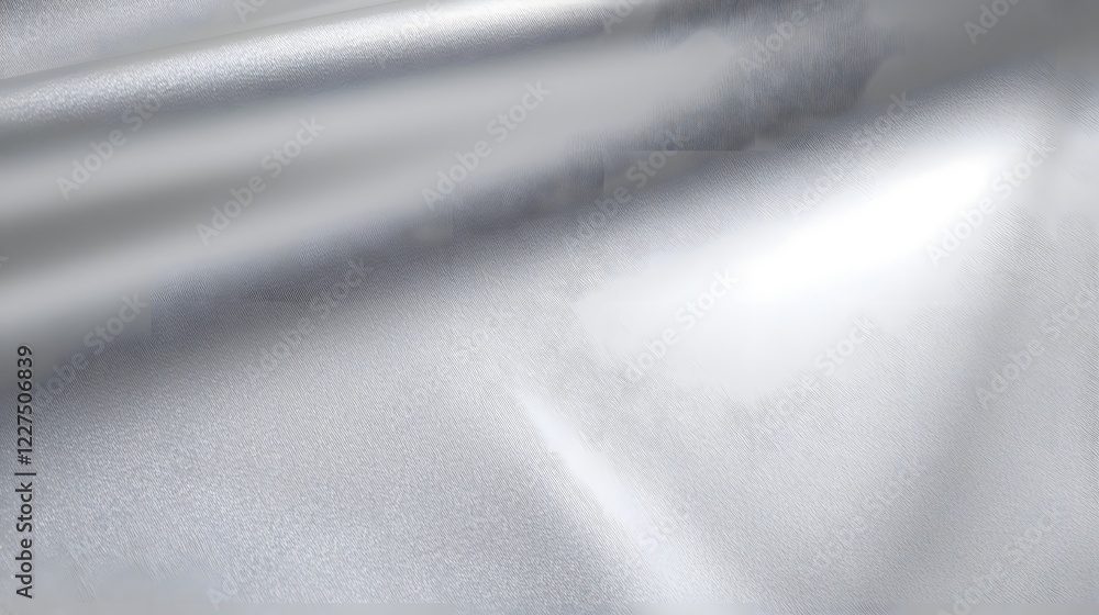 Poster Elegant and modern metallic silver gradient background with a smooth reflective texture and subtle light waves creating a sophisticated look