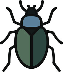 Stylized Beetle Icon: Minimalist Vector Design