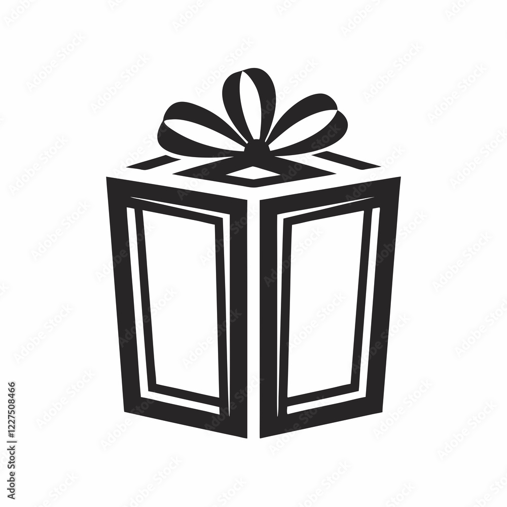Poster simple and unique gift box vector design.