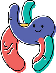 Happy Anatomical Heart Icon: Colorful Vector Design