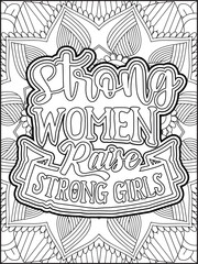 International Women's Day Quote Coloring Page. Happy Women's Day Motivational Quote Coloring Page.