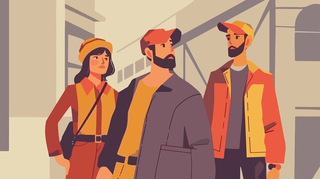 Professional Labour Day Celebration with Diverse Group of Professionals in Flat Vector Style - Powered by Adobe