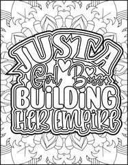 International Women's Day Quote Coloring Page. Happy Women's Day Motivational Quote Coloring Page.