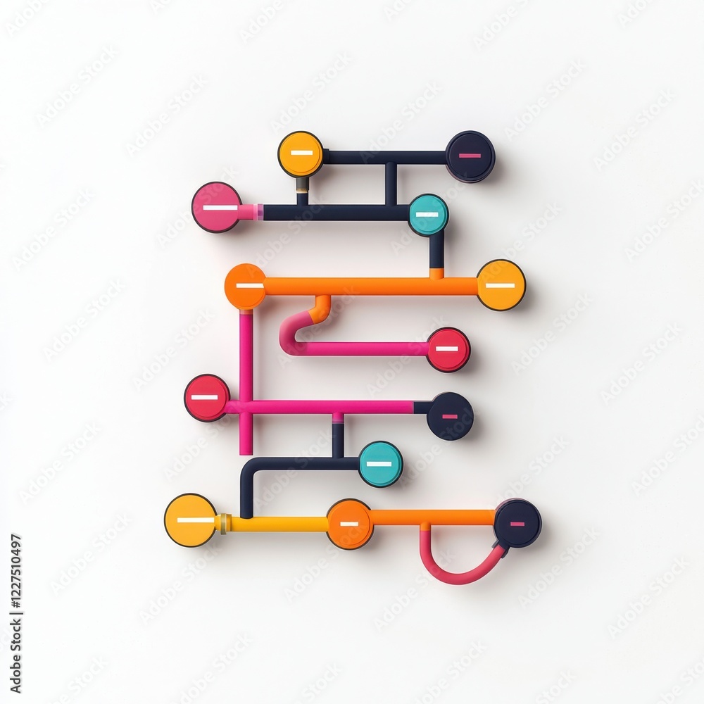 Aufkleber a vibrant, abstract arrangement of colorful lines and circles, creating an engaging visual design ag