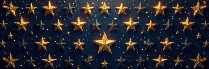 Golden star seamless pattern Abstract festive backdrop, elegant lines , golden, stars