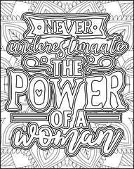International Women's Day Quote Coloring Page. Happy Women's Day Motivational Quote Coloring Page.