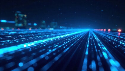 Obraz premium Abstract blue lines, high-speed data transfer concept, connection, blue