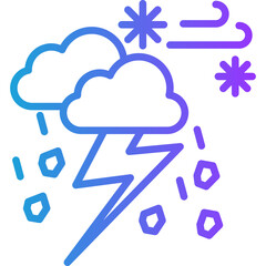 Ice Storm line gradient icon
