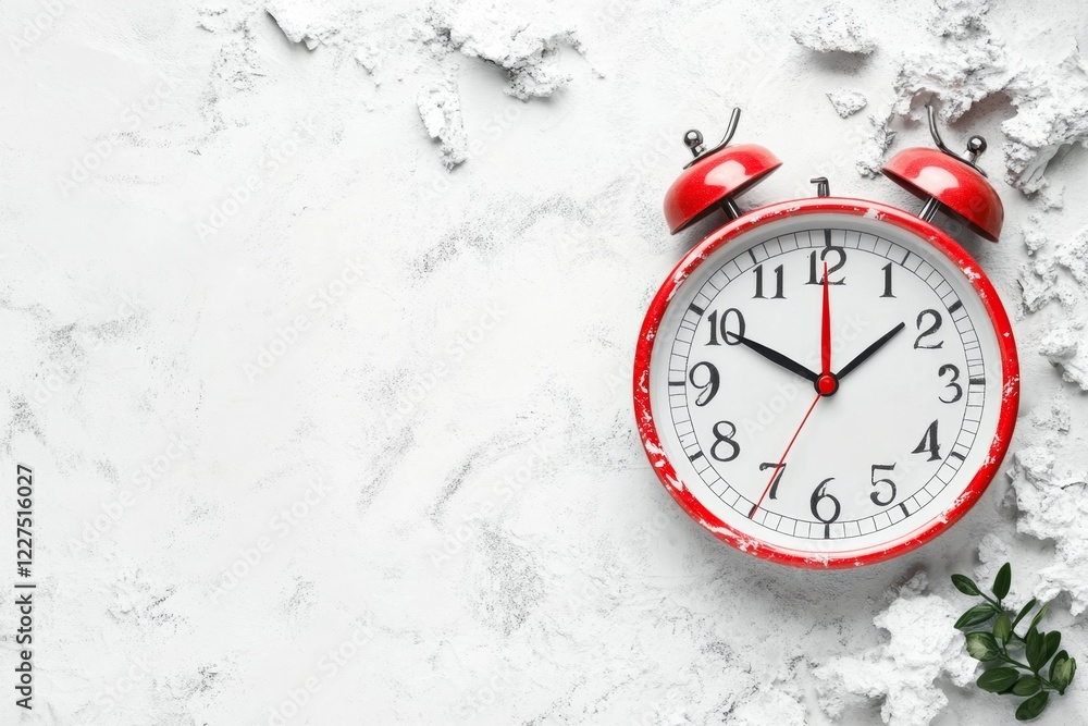 Aufkleber a minimalist design of a ticking clock with the second hand highlighted in red, symbolizing the urge