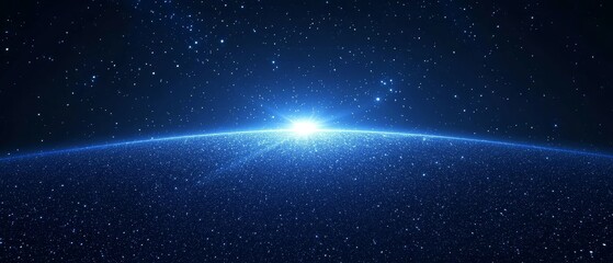 Obraz premium Vast expanse of the dark blue universe filled with distant stars.