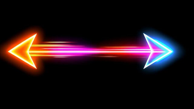 Vibrant Abstract Motion Background with Dynamic Colorful Arrows on Black Backdrop for Creative Projects