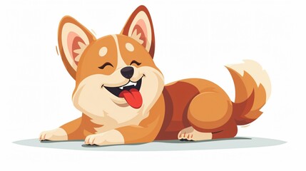 Cheerful Dog Character: Funny Pet Happy Animal Cartoon
