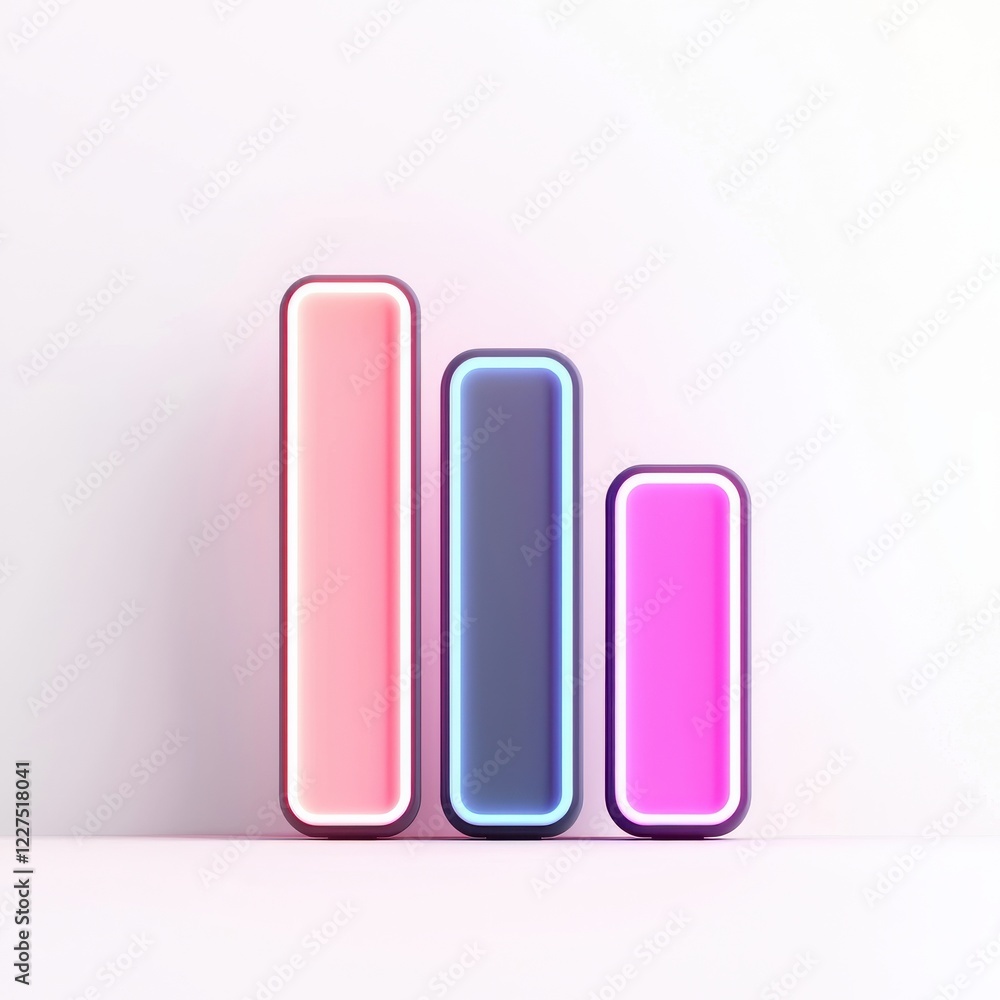 Aufkleber a modern, minimalist representation of three vertical bars in gradient colors, suggesting data visua