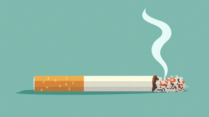 Cigarette Cartoon Icon - Unhealthy Bad Habit Symbol in Cartoon Style