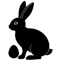 Easter Bunny Silhouette, Easter Bunny Silhouette Vector, Easter Bunny