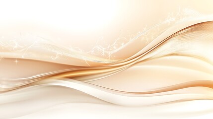 Obraz premium Elegant Beige and Gold Wave Abstract Design