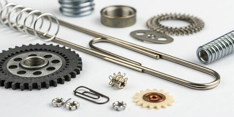 Paperclip Wires and Springs with Gearwork Mechanism, spring mechanism, paperclip components