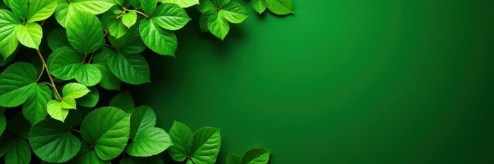 Fototapeta premium Vibrant green foliage overflowing from a corner , summer, greenery