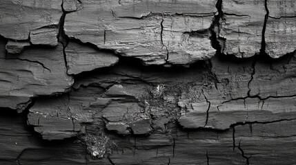 Fototapeta premium Artistic Black and White Photograph Showcasing an Intricate Cracked Wall with Unique Textures and Patterns Evoking a Sense of Abandonment and Timeless Beauty in Urban Decay